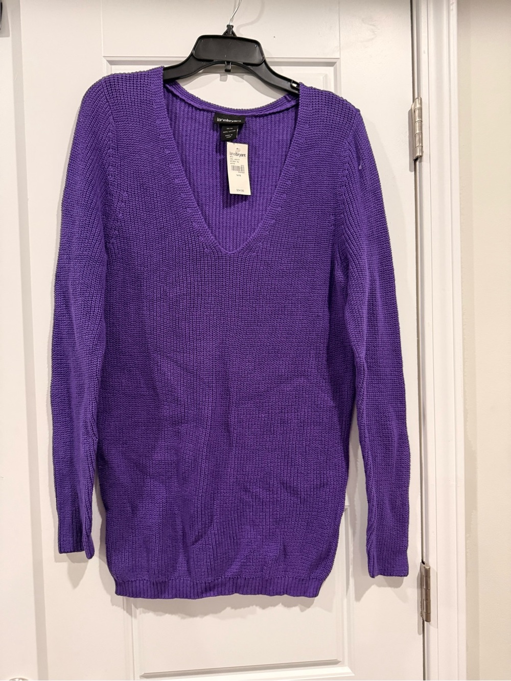 Lane Bryant Women’s V-Neck Purple Knit Sweater